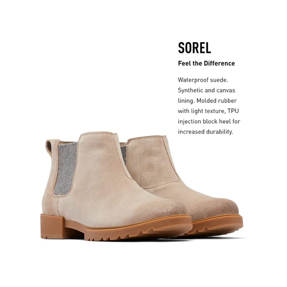 SOREL EMELIE II CHELSEA Waterproof Suede BOOT- NO BOX - Picture 6 of 12
